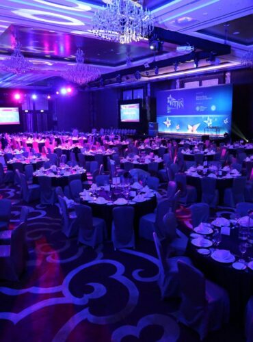 Corporate event venue setup
