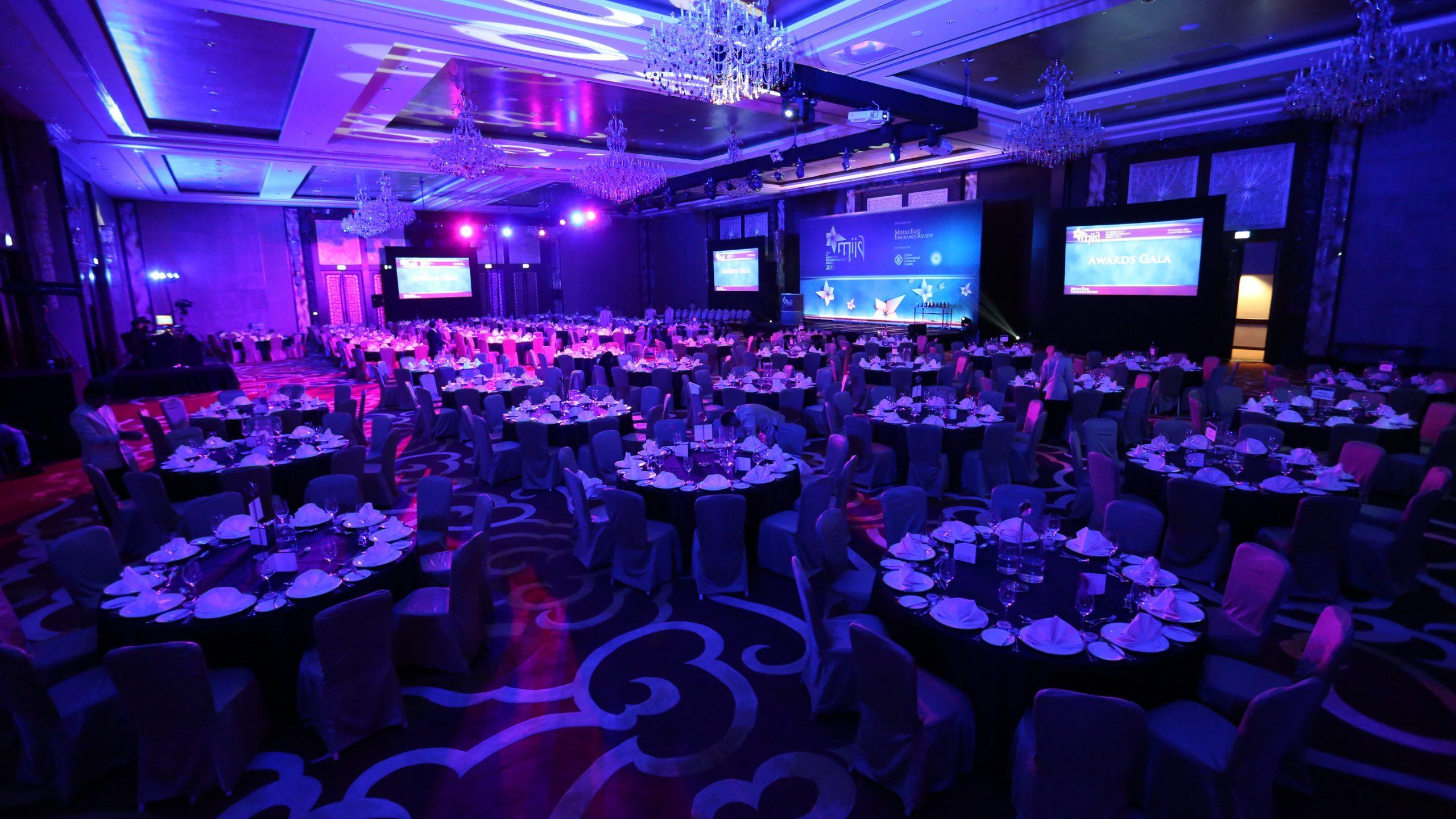 Corporate event venue setup